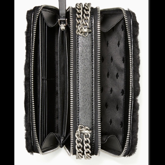 Kate Spade | Neve Shearling Embellished Chain Double Zip Crossbody - Picture 5 of 6